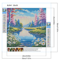 Load image into Gallery viewer, Diamond Painting - Full Round - Flower bush river landscape series (30*30CM)