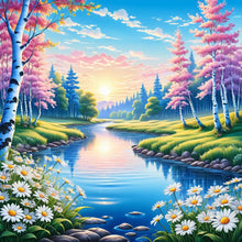Load image into Gallery viewer, Diamond Painting - Full Round - Flower bush river landscape series (30*30CM)