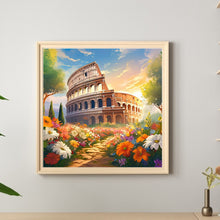 Load image into Gallery viewer, Diamond Painting - Full Round - Flower bush Roman Colosseum (30*30CM)