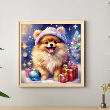 Load image into Gallery viewer, Diamond Painting - Full Round - Christmas Pomeranian (30*30CM)