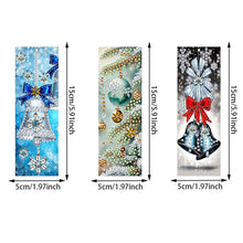 Load image into Gallery viewer, 3Pcs PET Special Shaped Christmas Rose DIY Diamond Bookmark with Crystal Pendant