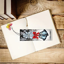 Load image into Gallery viewer, 3Pcs PET Special Shaped Christmas Rose DIY Diamond Bookmark with Crystal Pendant