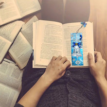 Load image into Gallery viewer, 3Pcs PET Special Shaped Christmas Rose DIY Diamond Bookmark with Crystal Pendant