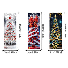 Load image into Gallery viewer, 3Pcs PET Special Shaped Christmas Rose DIY Diamond Bookmark with Crystal Pendant