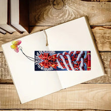 Load image into Gallery viewer, 3Pcs PET Special Shaped Christmas Rose DIY Diamond Bookmark with Crystal Pendant