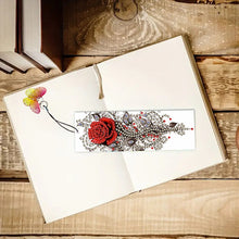 Load image into Gallery viewer, 3Pcs PET Special Shaped Christmas Rose DIY Diamond Bookmark with Crystal Pendant