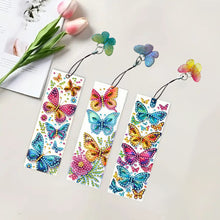 Load image into Gallery viewer, 3Pcs Special Shape Butterfly Diamond Painting Bookmark with Pendant