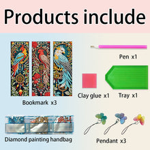 Load image into Gallery viewer, 3Pcs Special Shape Birds Diamond Painting Art Bookmark with Pendant for Books