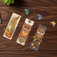 Load image into Gallery viewer, 3Pcs Special Shape Owl Diamond Painting Art Bookmark with Pendant for Book Lover