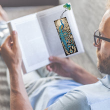Load image into Gallery viewer, 3Pcs Special Shape Peacock Diamond Painting Art Bookmark with Pendant for Books