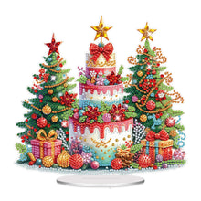 Load image into Gallery viewer, Acrylic Special Shape Christmas Tree and Cake Desktop Diamond Painting Art Kits