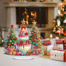 Load image into Gallery viewer, Acrylic Special Shape Christmas Tree and Cake Desktop Diamond Painting Art Kits
