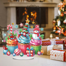 Load image into Gallery viewer, Acrylic Special Shape Christmas Cupcake Desktop Diamond Painting Art Kits