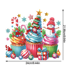 Load image into Gallery viewer, Acrylic Special Shape Christmas Cupcake Desktop Diamond Painting Art Kits