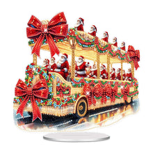 Load image into Gallery viewer, Acrylic Special Shape Christmas Santa and Bus Desktop Diamond Painting Art Kits