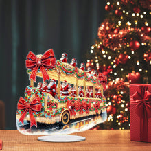 Load image into Gallery viewer, Acrylic Special Shape Christmas Santa and Bus Desktop Diamond Painting Art Kits