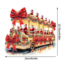 Load image into Gallery viewer, Acrylic Special Shape Christmas Santa and Bus Desktop Diamond Painting Art Kits