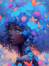 Load image into Gallery viewer, Diamond Painting - Full Round - Butterfly blue flower girl (40*50CM)