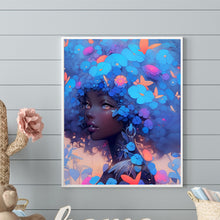 Load image into Gallery viewer, Diamond Painting - Full Round - Butterfly blue flower girl (40*50CM)