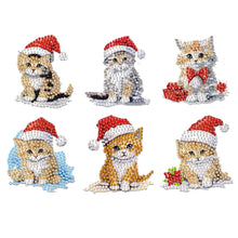 Load image into Gallery viewer, 6Pcs Acrylic Christmas Animals Diamond Art Magnets Decals for Fridge Whiteboards