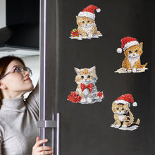 Load image into Gallery viewer, 6Pcs Acrylic Christmas Animals Diamond Art Magnets Decals for Fridge Whiteboards