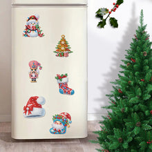 Load image into Gallery viewer, 6Pcs Acrylic Christmas Animals Diamond Art Magnets Decals for Fridge Whiteboards