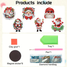 Load image into Gallery viewer, 6Pcs Acrylic Christmas Animals Diamond Art Magnets Decals for Fridge Whiteboards