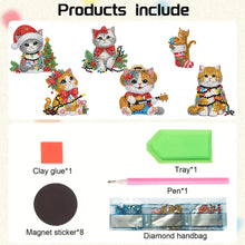 Load image into Gallery viewer, 6Pcs Acrylic Christmas Animals Diamond Art Magnets Decals for Fridge Whiteboards