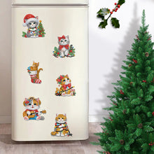 Load image into Gallery viewer, 6Pcs Acrylic Christmas Animals Diamond Art Magnets Decals for Fridge Whiteboards