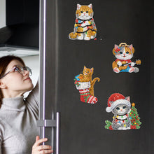Load image into Gallery viewer, 6Pcs Acrylic Christmas Animals Diamond Art Magnets Decals for Fridge Whiteboards