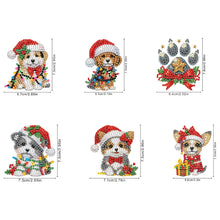 Load image into Gallery viewer, 6Pcs Acrylic Christmas Animals Diamond Art Magnets Decals for Fridge Whiteboards