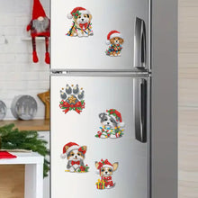 Load image into Gallery viewer, 6Pcs Acrylic Christmas Animals Diamond Art Magnets Decals for Fridge Whiteboards