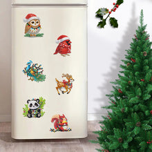 Load image into Gallery viewer, 6Pcs Acrylic Christmas Animals Diamond Art Magnets Decals for Fridge Whiteboards