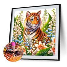 Load image into Gallery viewer, Diamond Painting - Full Round - Tiger and flower (30*30CM)
