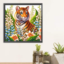 Load image into Gallery viewer, Diamond Painting - Full Round - Tiger and flower (30*30CM)