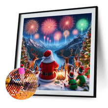 Load image into Gallery viewer, Diamond Painting - Full Round - Santa Claus and elk watching fireworks (40*40CM)