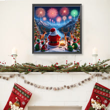 Load image into Gallery viewer, Diamond Painting - Full Round - Santa Claus and elk watching fireworks (40*40CM)