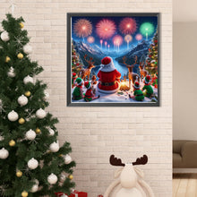 Load image into Gallery viewer, Diamond Painting - Full Round - Santa Claus and elk watching fireworks (40*40CM)