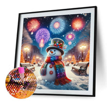 Load image into Gallery viewer, Diamond Painting - Full Round - Christmas snowman and fireworks (40*40CM)