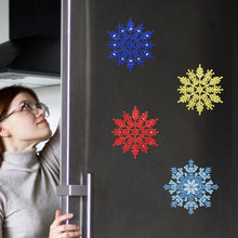 Load image into Gallery viewer, 6Pcs Acrylic Snowflake Fridge Stickers Diamond Painting Magnets Decals