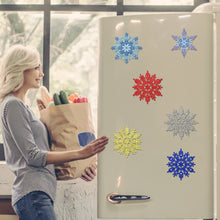Load image into Gallery viewer, 6Pcs Acrylic Snowflake Fridge Stickers Diamond Painting Magnets Decals