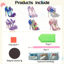 Load image into Gallery viewer, 6Pcs Acrylic High Heel Fridge Stickers Diamond Painting Magnets Decals