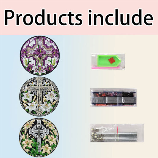 3 Tier Acrylic Special Shape Cross Lily Crystal Display Rack Kit for Adults Kids