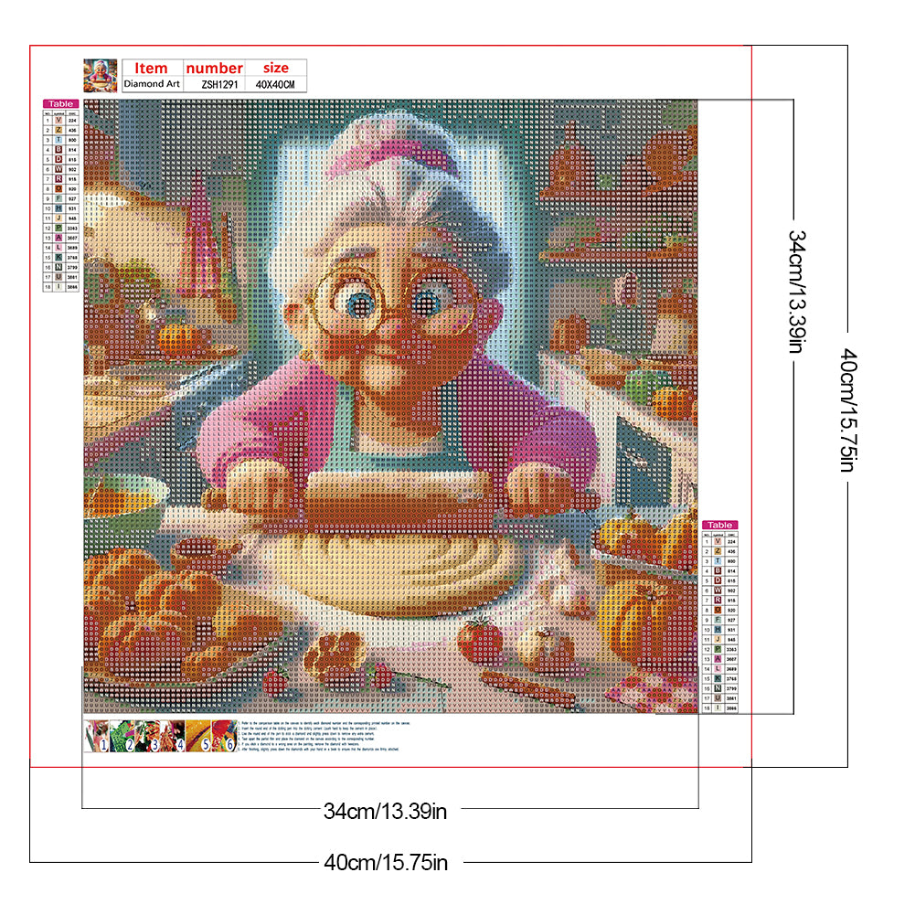 Diamond Painting - Full Round - Baking old lady (40*40CM)