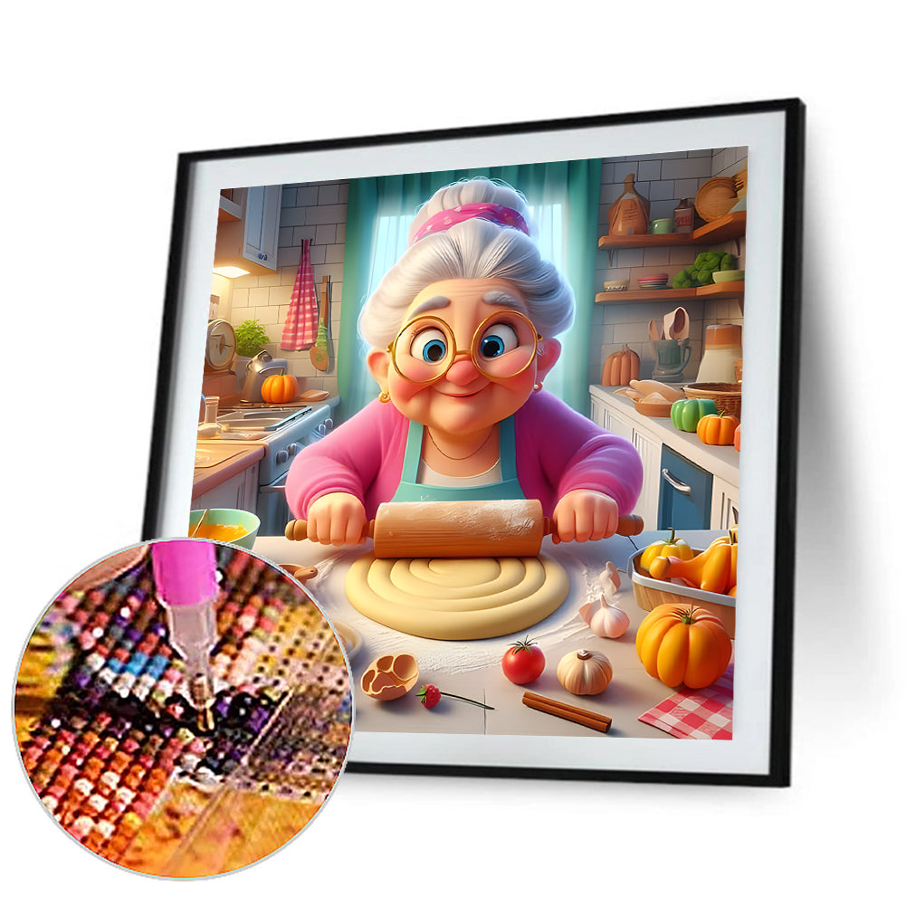 Diamond Painting - Full Round - Baking old lady (40*40CM)