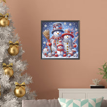 Load image into Gallery viewer, Diamond Painting - Partial Special Shaped - Winter snowman family (30*30CM)