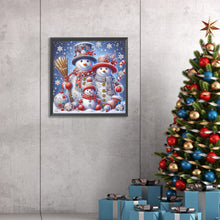 Load image into Gallery viewer, Diamond Painting - Partial Special Shaped - Winter snowman family (30*30CM)