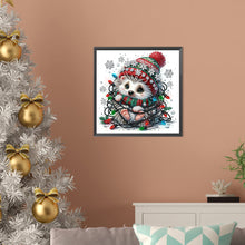 Load image into Gallery viewer, Diamond Painting - Partial Special Shaped - Christmas lights and little hedgehog (30*30CM)