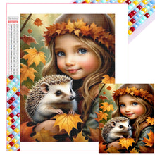 Load image into Gallery viewer, Diamond Painting - Full Square - Girl holding a hedgehog (40*50CM)
