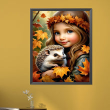Load image into Gallery viewer, Diamond Painting - Full Square - Girl holding a hedgehog (40*50CM)